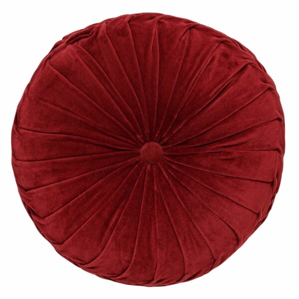 Coussin Dutch Decor Kaja rouge rond en coton avec garnissage polyester