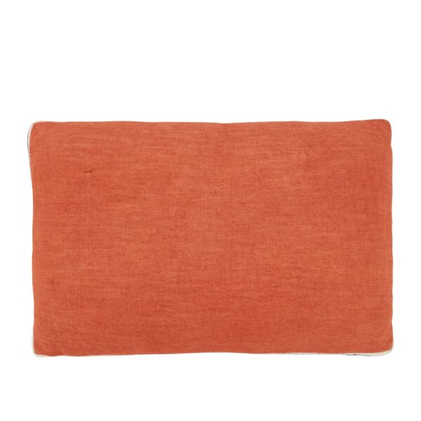 Coussin Maisons du Monde BERJA terracotta rectangulaire en viscose et lin