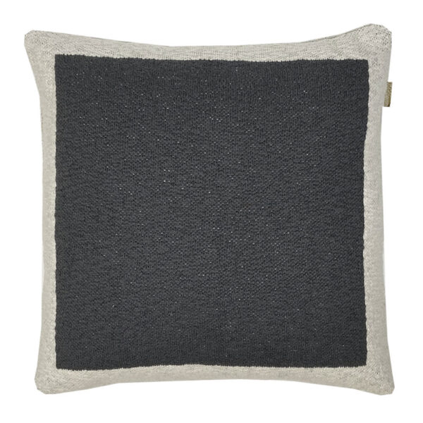 Coussin tricoté Malagoon noir uni au format carré pour canapé