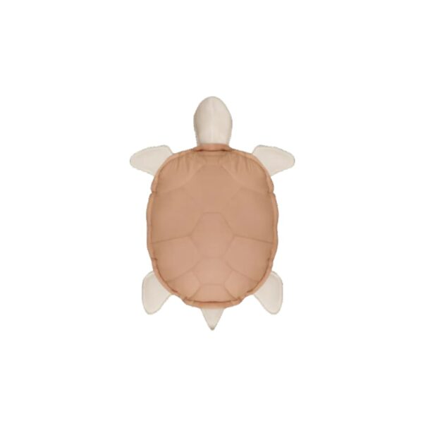 Coussin Lorena Canals Turtle en forme de tortue, coque châtaigne et ventre olive