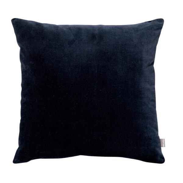 Coussin Vivaraise Elise cobalt carré en velours de coton et chambray