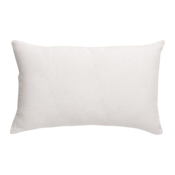 Coussin Zeff Vivaraise blanc uni, rectangulaire, avec recto en lin et verso en coton