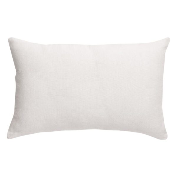 Coussin Zeff Vivaraise blanc uni en lin et coton, format allongé