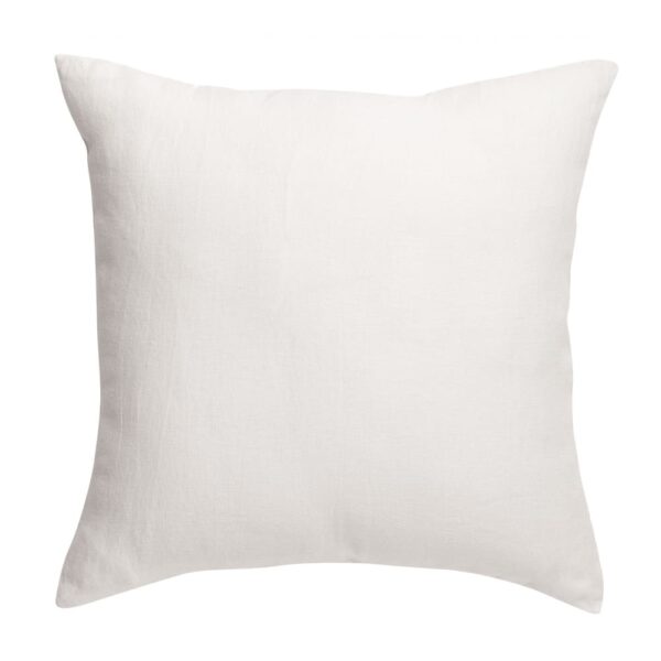 Coussin Zeff Vivaraise blanc uni carré avec recto en lin et verso en coton