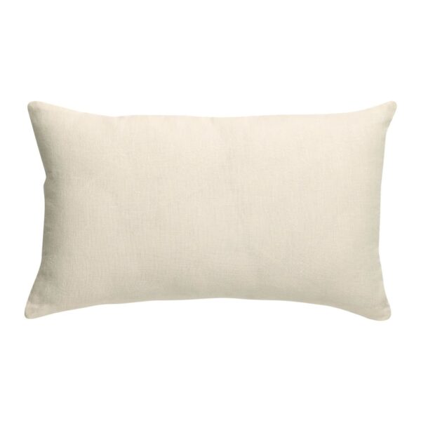 Coussin uni en lin craie 30 x 50 cm