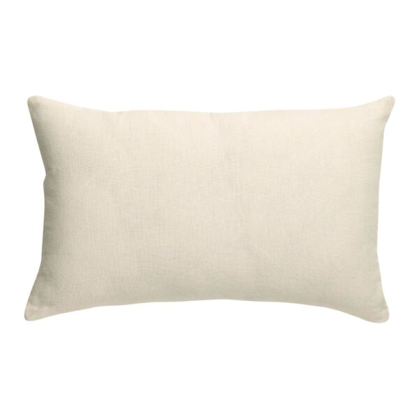 Coussin Zeff Vivaraise uni craie rectangulaire avec recto en lin et verso en coton
