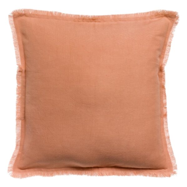 Coussin Laly Vivaraise uni carré en mélange de lin et coton