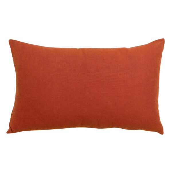 Coussin Zeff Vivaraise uni orange en lin et coton, format rectangulaire