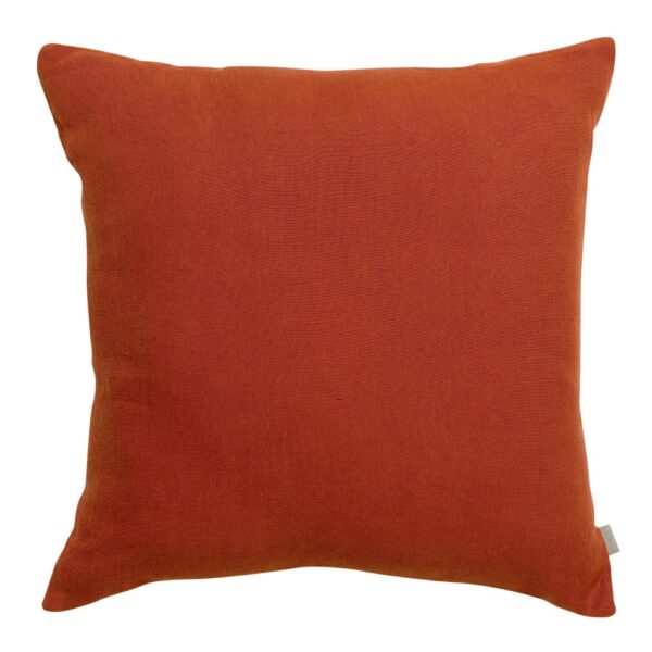 Coussin Zeff Vivaraise carré orange avec recto en lin et verso coton