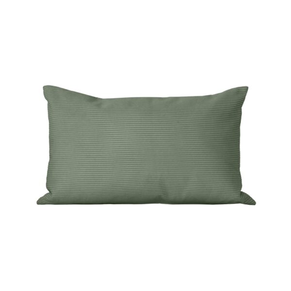 Coussin velours côtelé SACASA vert rectangulaire au relief régulier