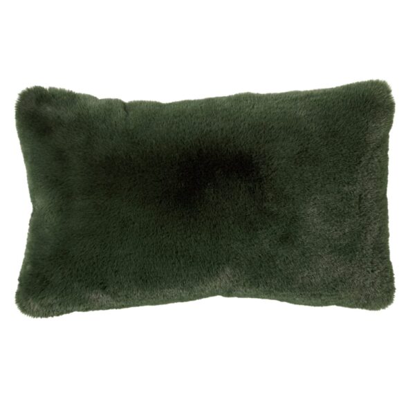 Coussin Dutch Decor Zaya vert profond, rectangulaire, face texturée et dos uni
