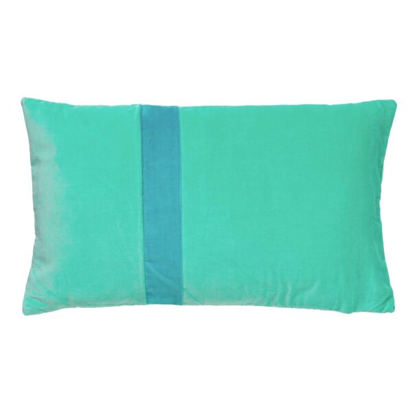Coussin Pippa Dutch Decor vert rayé, format rectangulaire de 30 x 50 cm