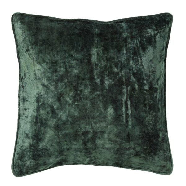 Coussin Hoii Chloé carré vert en velours de viscose uni