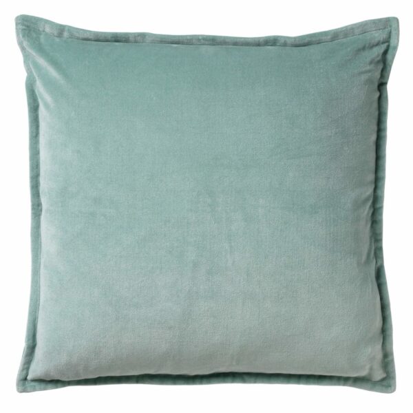 Coussin Dutch Decor Caith vert Jadeite en velours de coton avec rembourrage