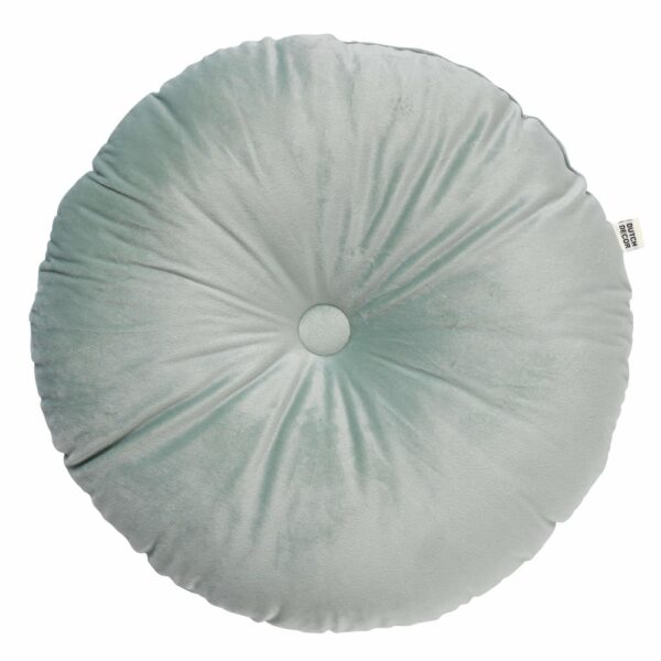 Coussin Dutch Decor Olly rond vert clair avec boutons décoratifs