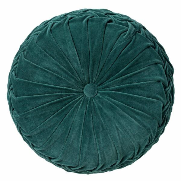 Coussin Dutch Decor Kaja vert, de forme ronde avec garnissage inclus