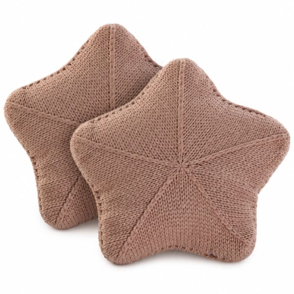 Lot de deux coussins NIYLO roses en polyester, dimensions 40 x 8 x 40 cm.
