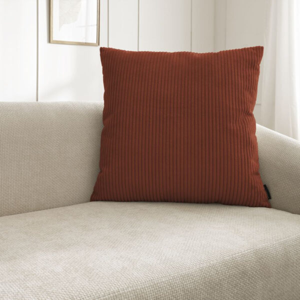 Lot de deux coussins BOBOCHIC STOCKHOLM terracotta carrés à deux textures