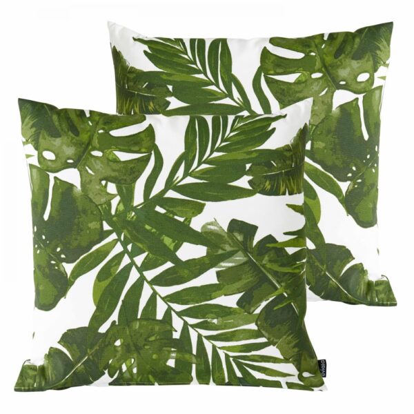 Coussins Oviala QUITO carrés blancs avec housse polyester et garnissage en mousse