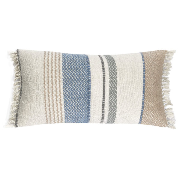 Coussin boucle Malagoon multicolore, texture bouclée et format allongé 37 × 70 cm
